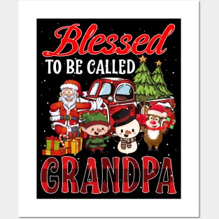 Blessed To Be Called Grandpa Christmas Buffalo Plaid Truck Posters and Art